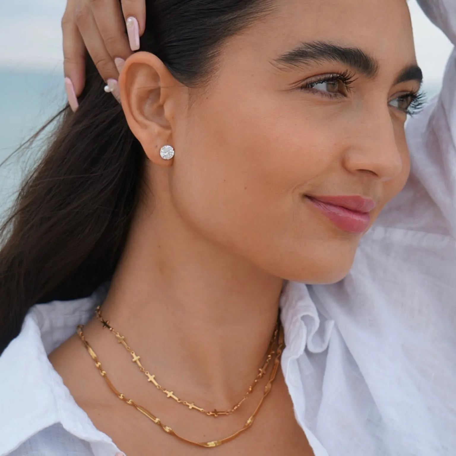 Ellie Vail - Kennedy Cross Chain Necklace sold by What Lo Wants