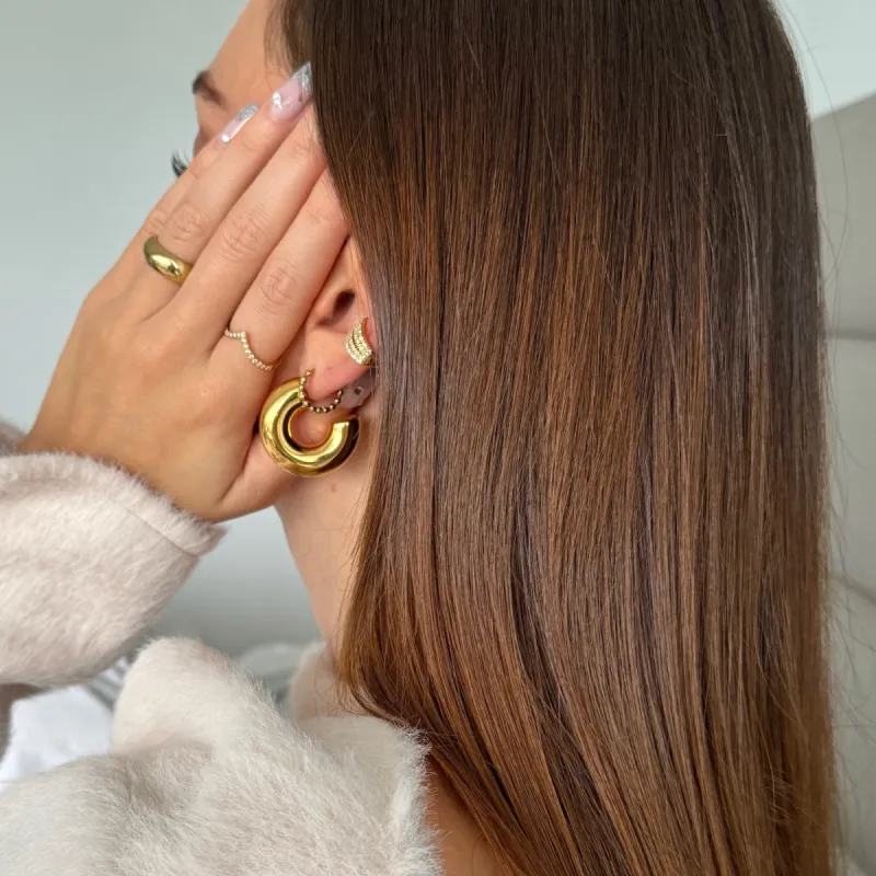 Ellie Vail - Marisol Tube Hoop Earring sold by What Lo Wants