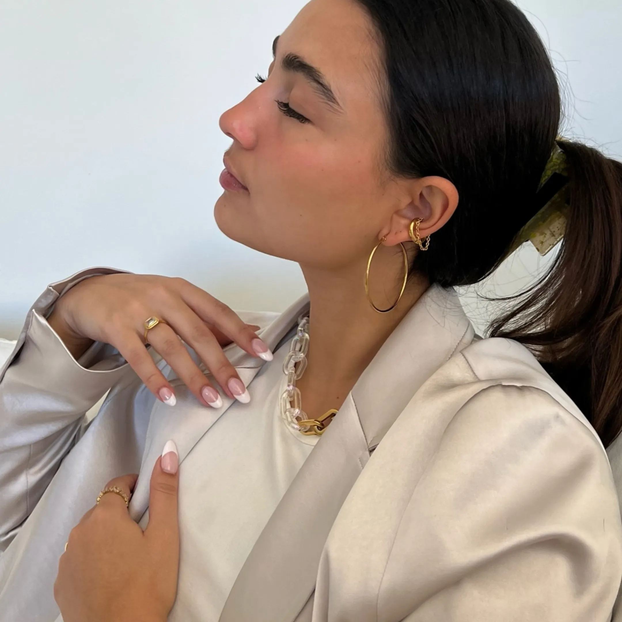 Ellie Vail - Laurette Large Hoop Earring sold by What Lo Wants product image thumbnail 2