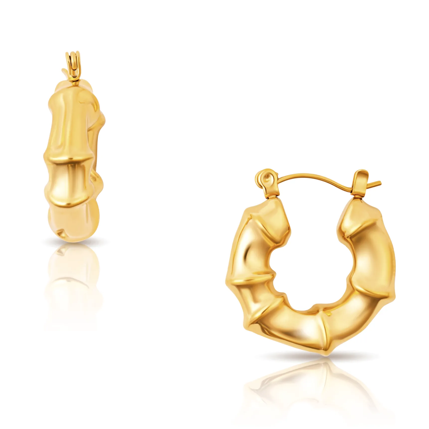 Ellie Vail - Waverly Bamboo Hoop Earring sold by What Lo Wants product image thumbnail 3