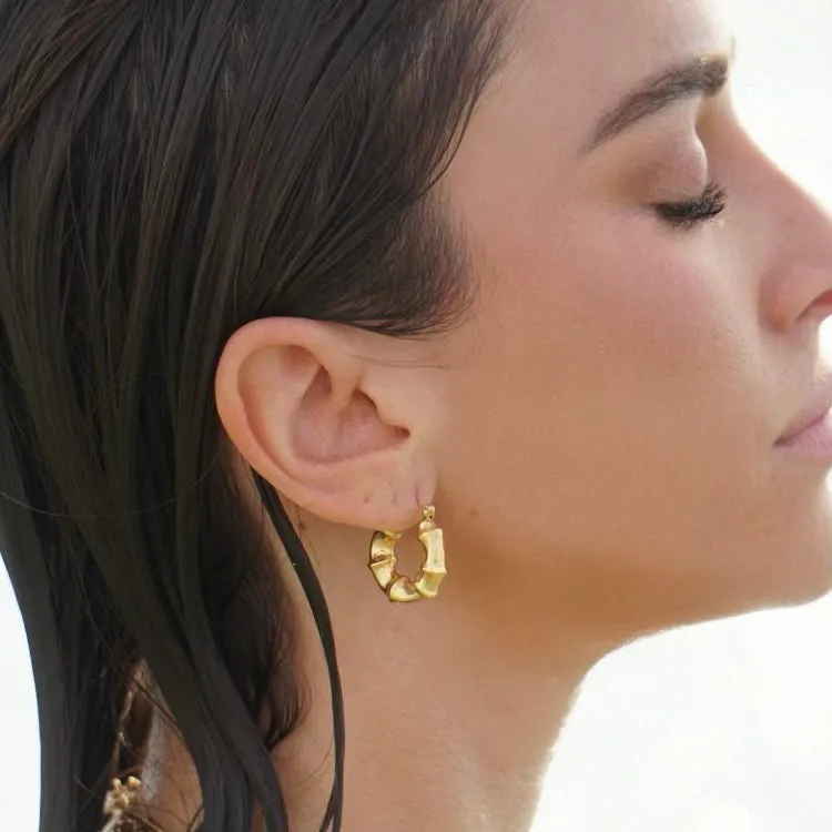 Ellie Vail - Waverly Bamboo Hoop Earring sold by What Lo Wants product image thumbnail 4