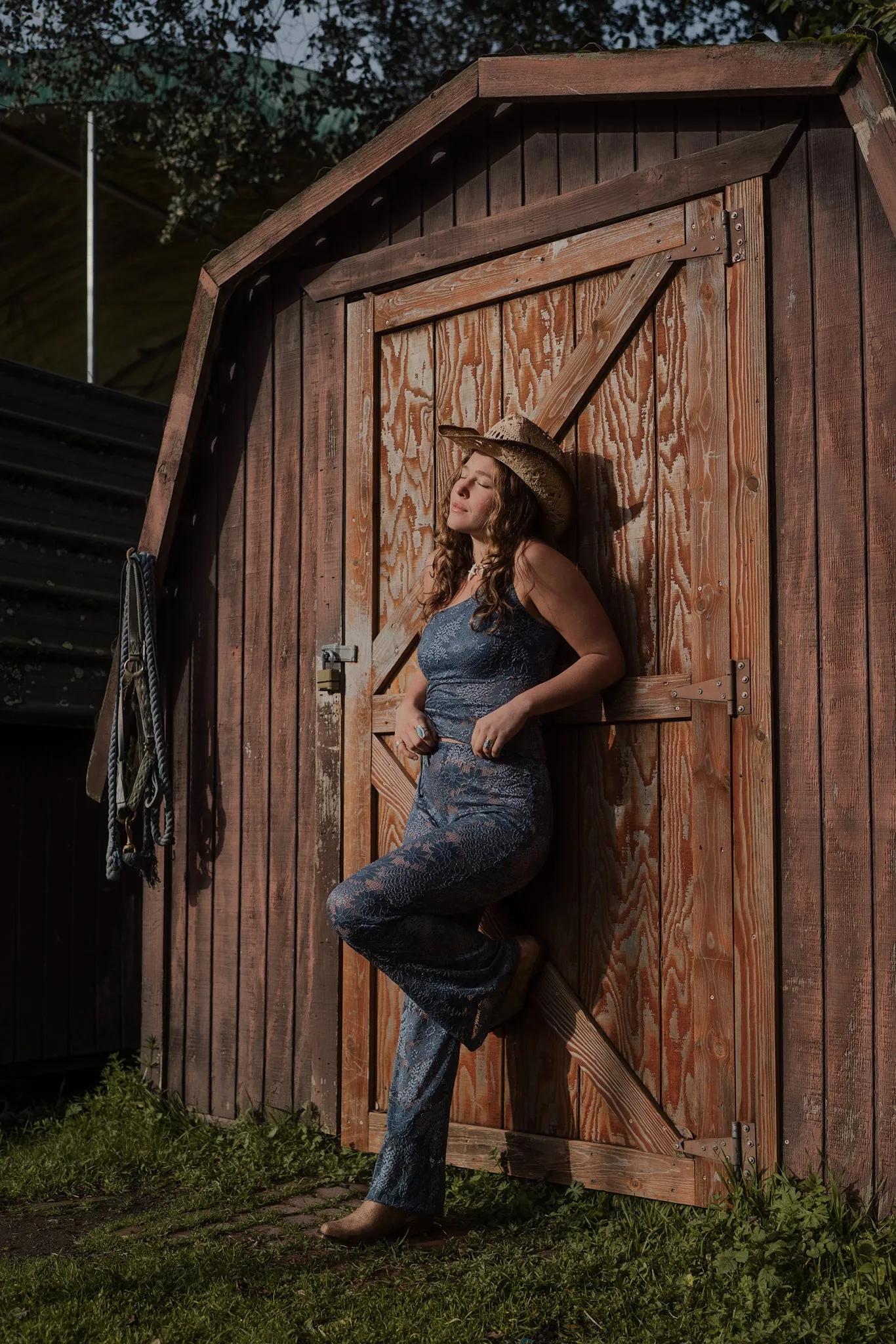 Carolina Lace Pant in Steel Blue sold by What Lo Wants product image thumbnail 5