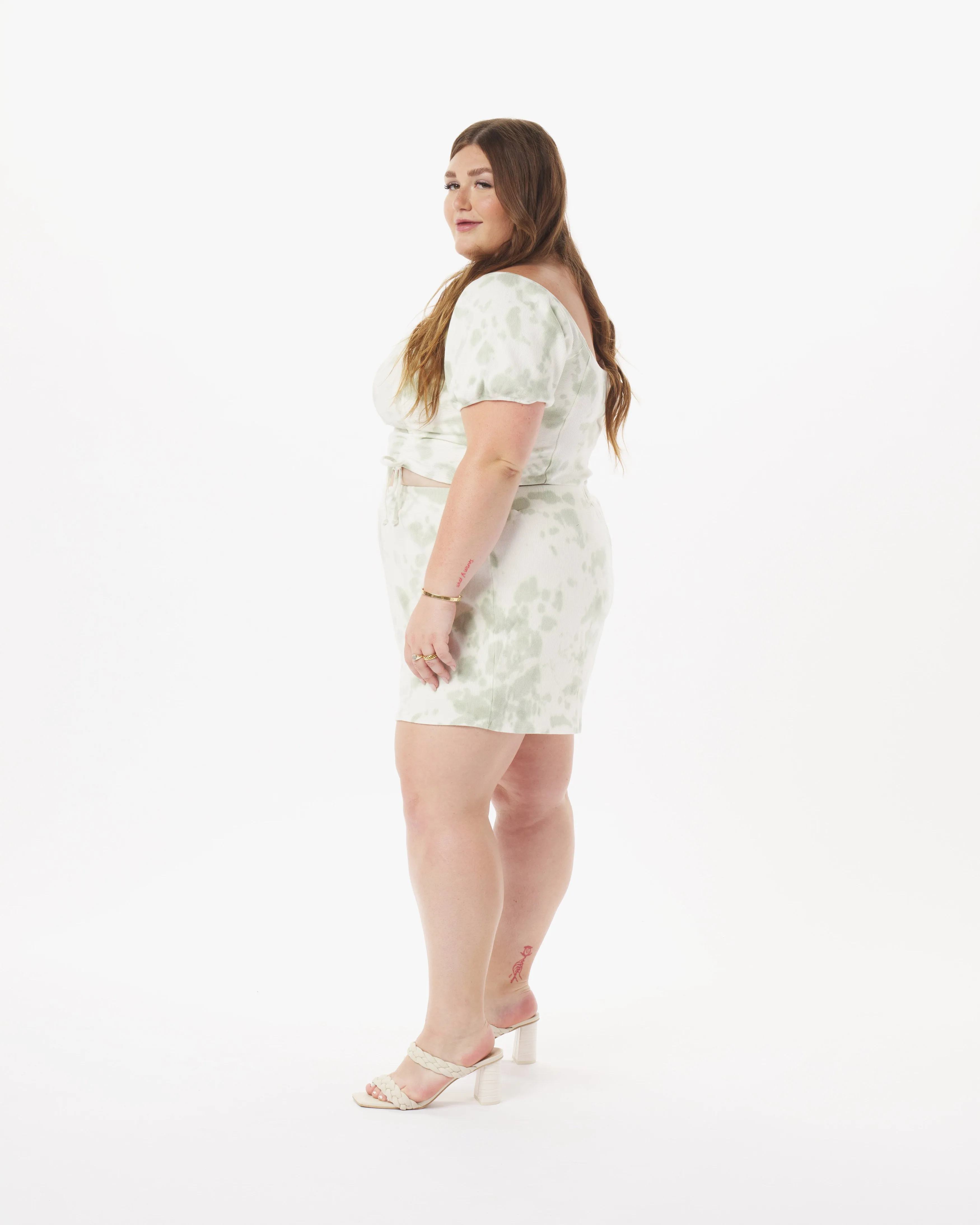 Bo Ruched Top in Sage sold by What Lo Wants product image thumbnail 4