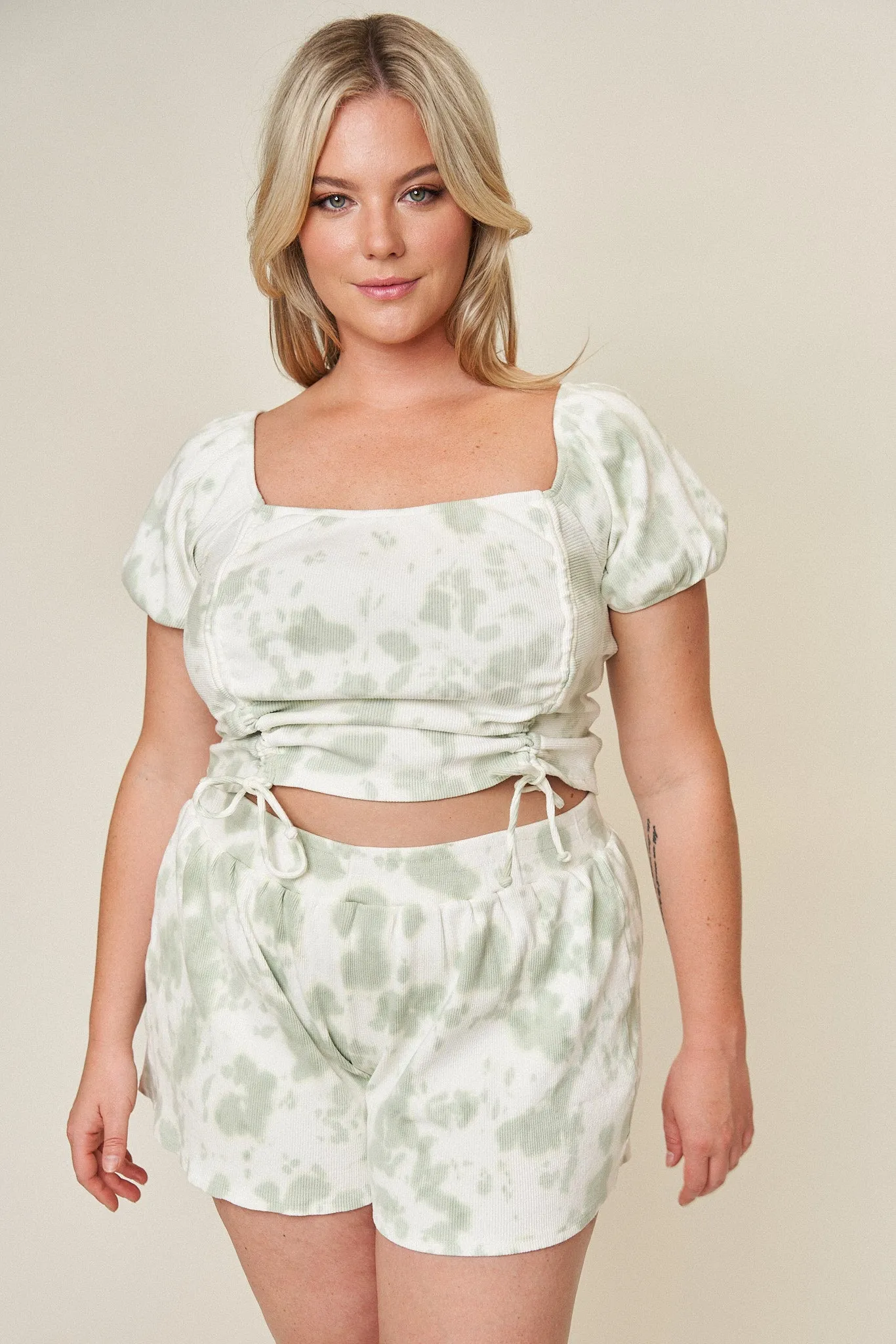 Bo Ruched Top in Sage sold by What Lo Wants