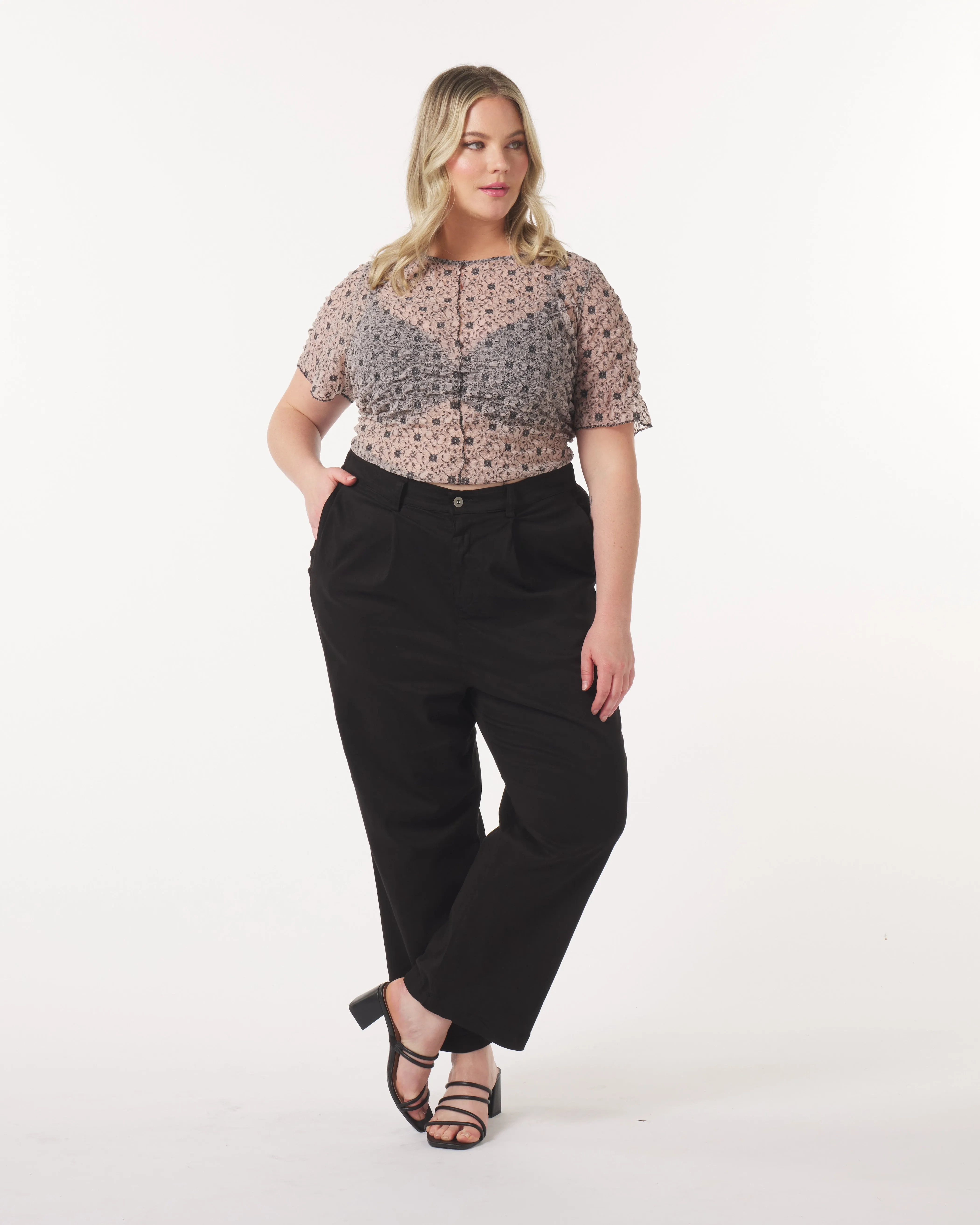 Leah Cotton Tencel Pleated Pant sold by What Lo Wants
