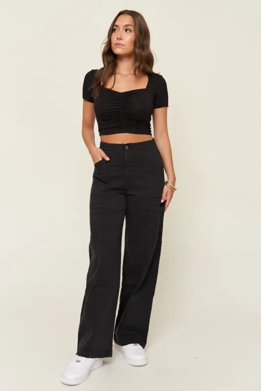 Leah Cotton Tencel Cargo Pant sold by What Lo Wants