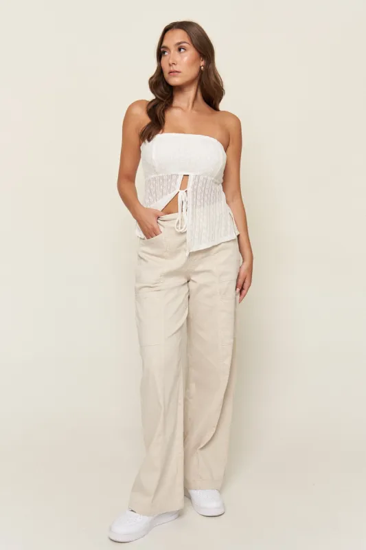 Leah Cotton Tencel Cargo Pant sold by What Lo Wants