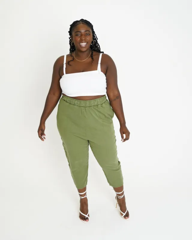 Leah Cotton Tencel Crop Pant sold by What Lo Wants