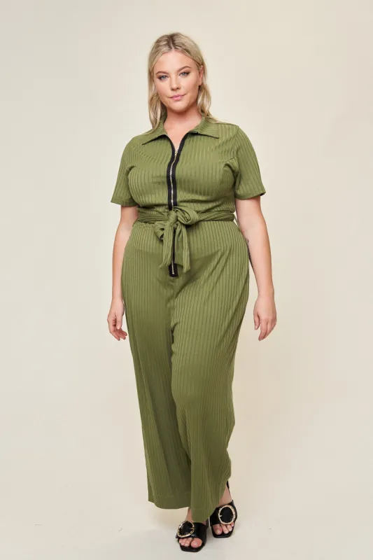 Lucia Belted Jumpsuit sold by What Lo Wants