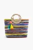 Rainbow Handwoven Tote With Tassel sold by America & Beyond