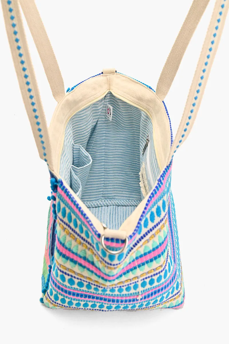 Blue Wave Embellished Tote sold by America & Beyond product image thumbnail 5