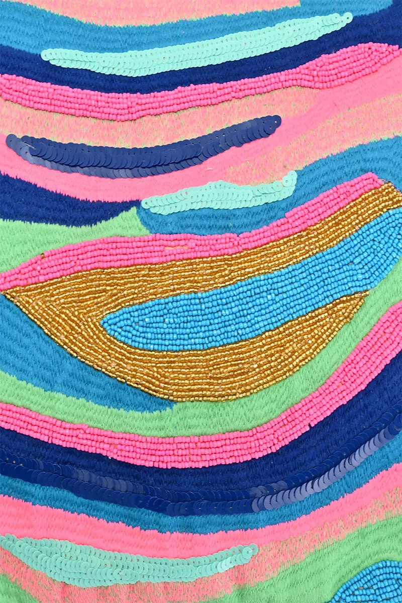 Blue Wave Embellished Tote sold by America & Beyond product image thumbnail 2