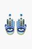 Hamsa Evil Eye Beaded Earrings sold by America & Beyond