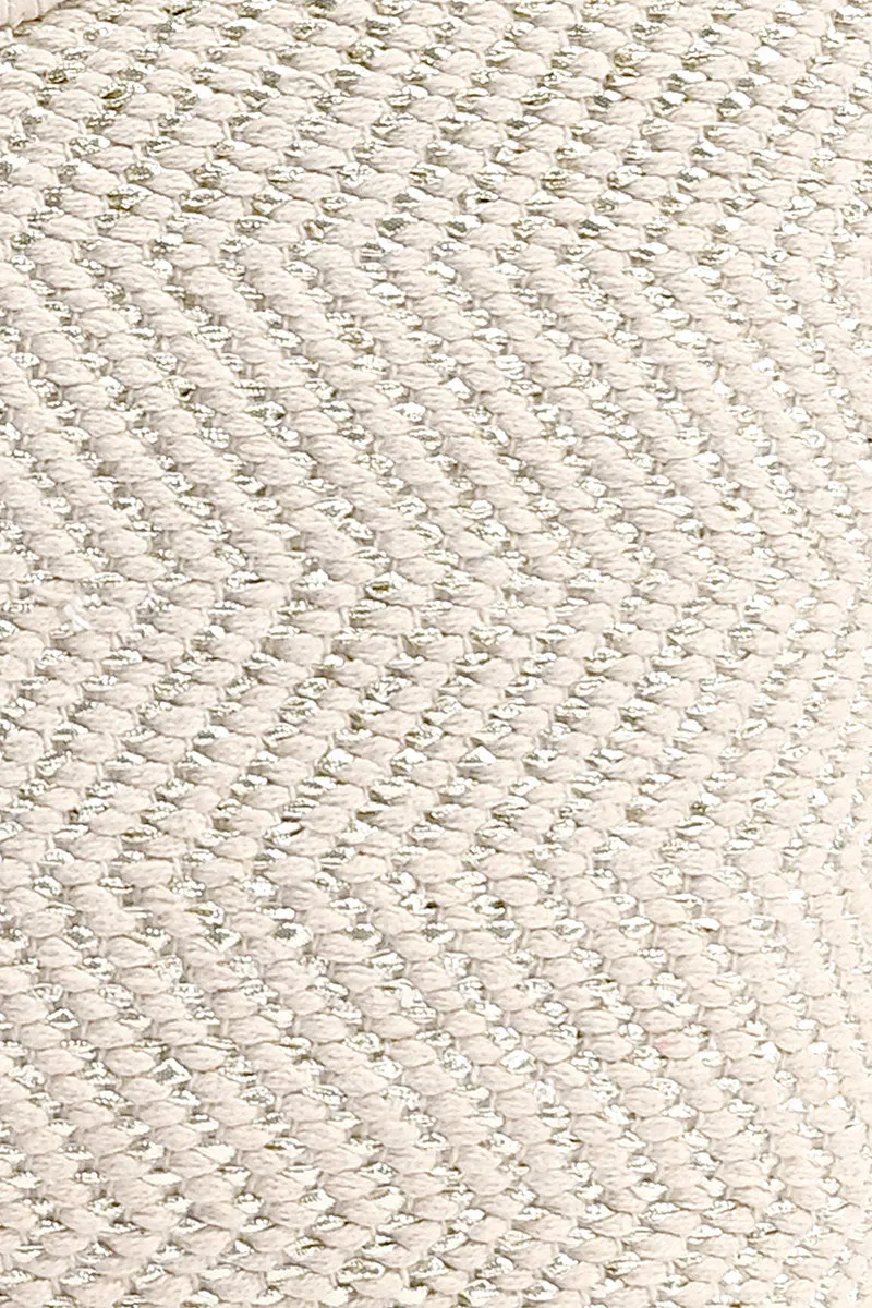 Birch Lurex Durrie Cane Handle Hand Woven Large White Tote sold by America & Beyond product image thumbnail 2