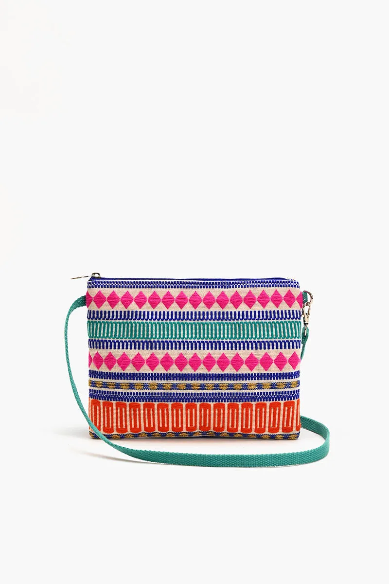 Mexican Striped Spring Top Zip Clutch sold by America & Beyond