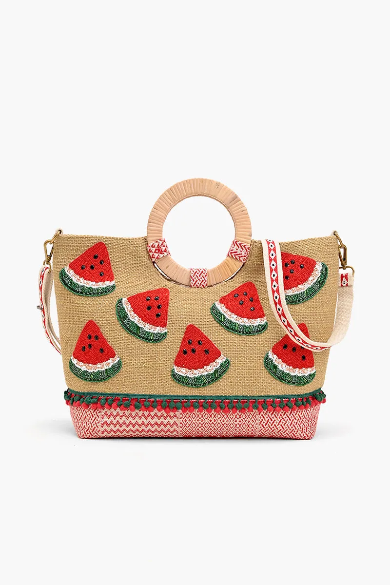 Watermelon Waves Cane Handle Tote sold by America & Beyond product image thumbnail 3