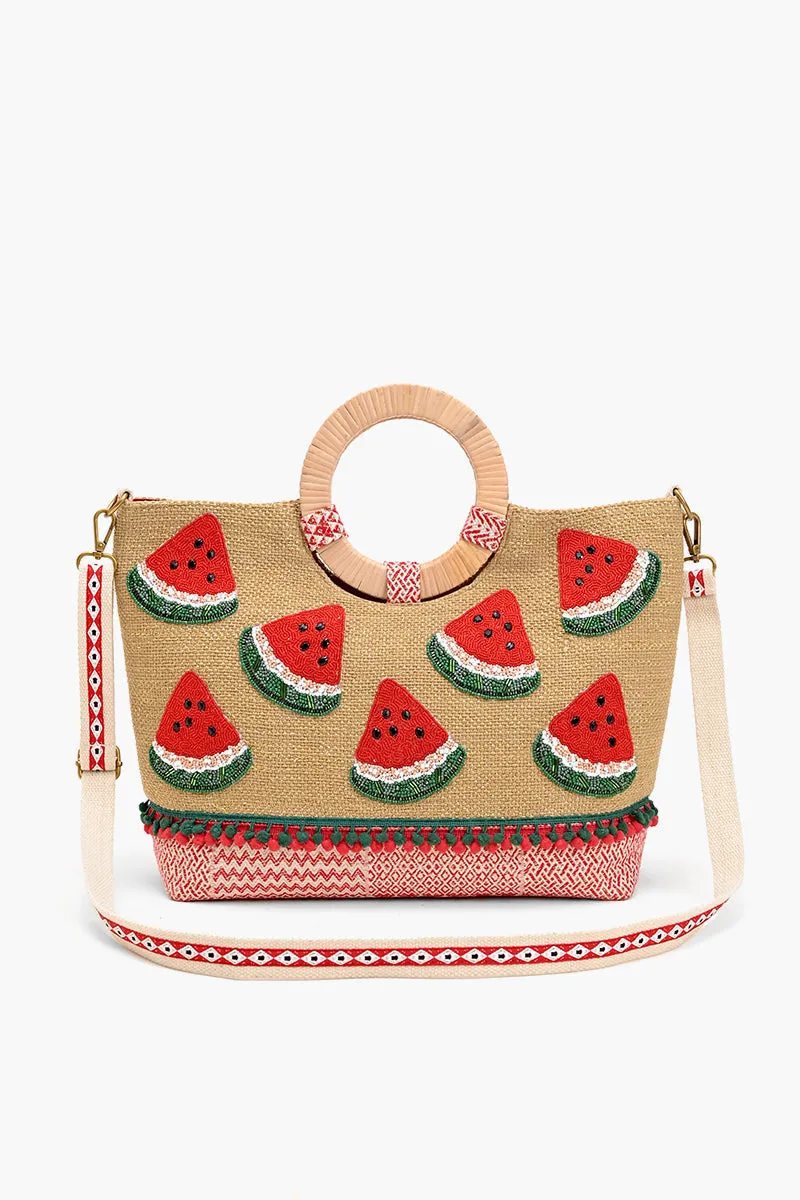 Watermelon Waves Cane Handle Tote sold by America & Beyond