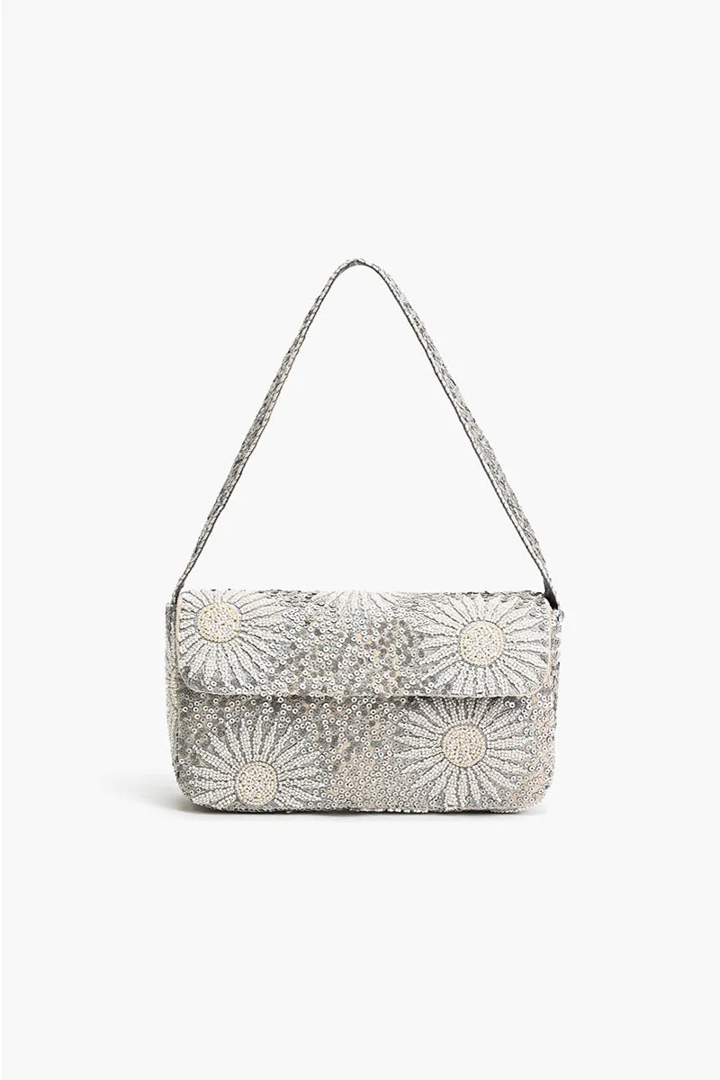 Ivory Petal Frostwork Shoulder Bag sold by America & Beyond