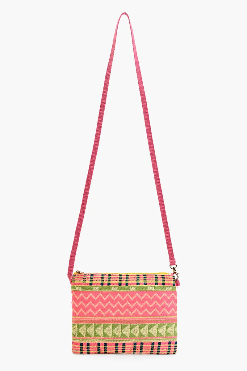 Mexican Striped Pink Spring Top Zip Clutch sold by America & Beyond product image thumbnail 2
