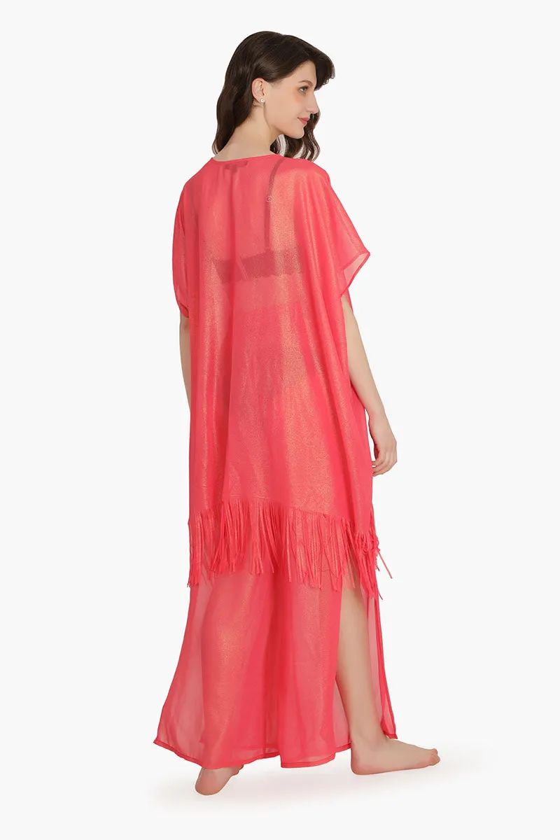 Pink Shimmer Sheer Cover Up sold by America & Beyond product image thumbnail 4