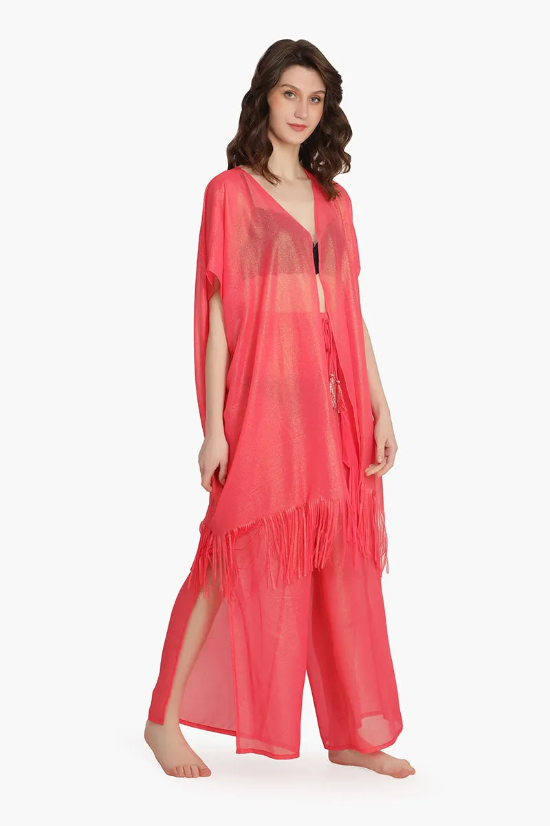 Pink Shimmer Sheer Cover Up sold by America & Beyond product image thumbnail 2