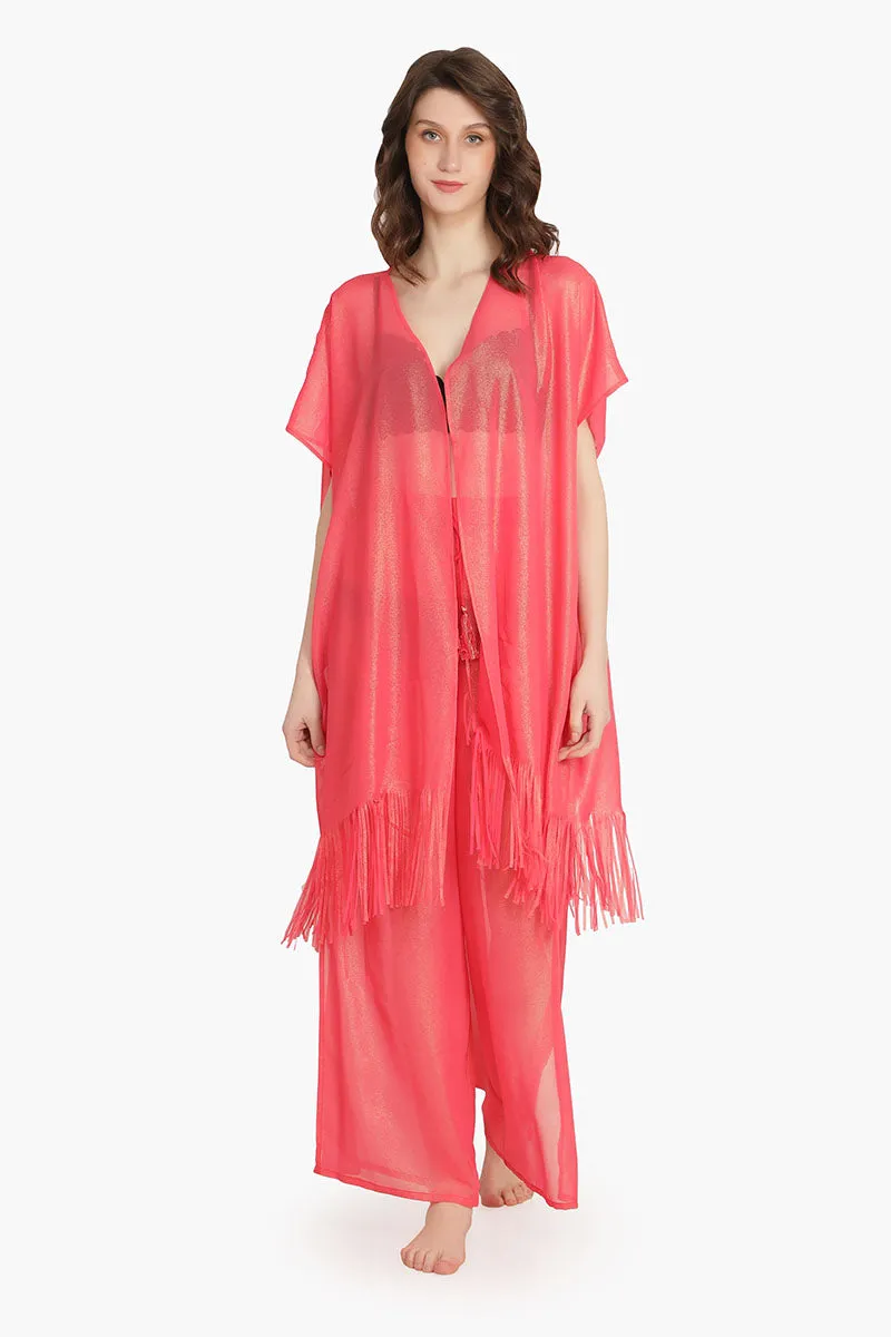Pink Shimmer Sheer Cover Up sold by America & Beyond