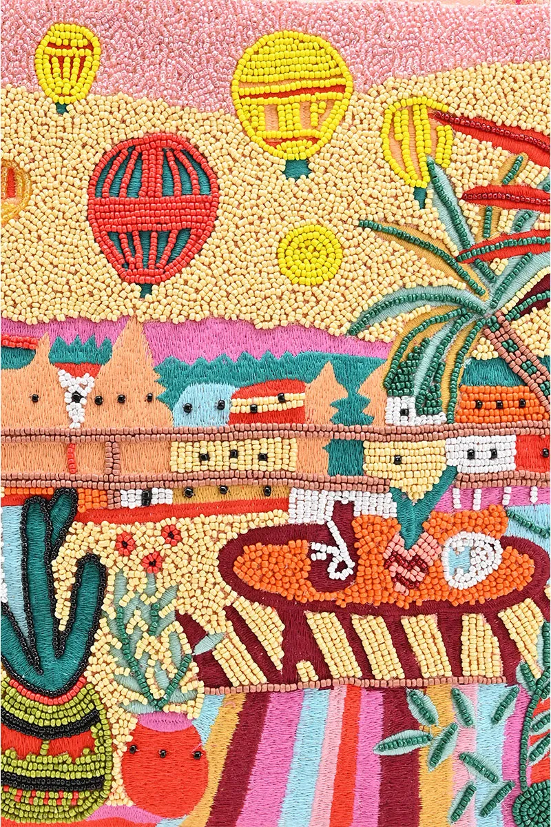 Orange Hot Air Balloon Embellished Tote sold by America & Beyond product image thumbnail 2