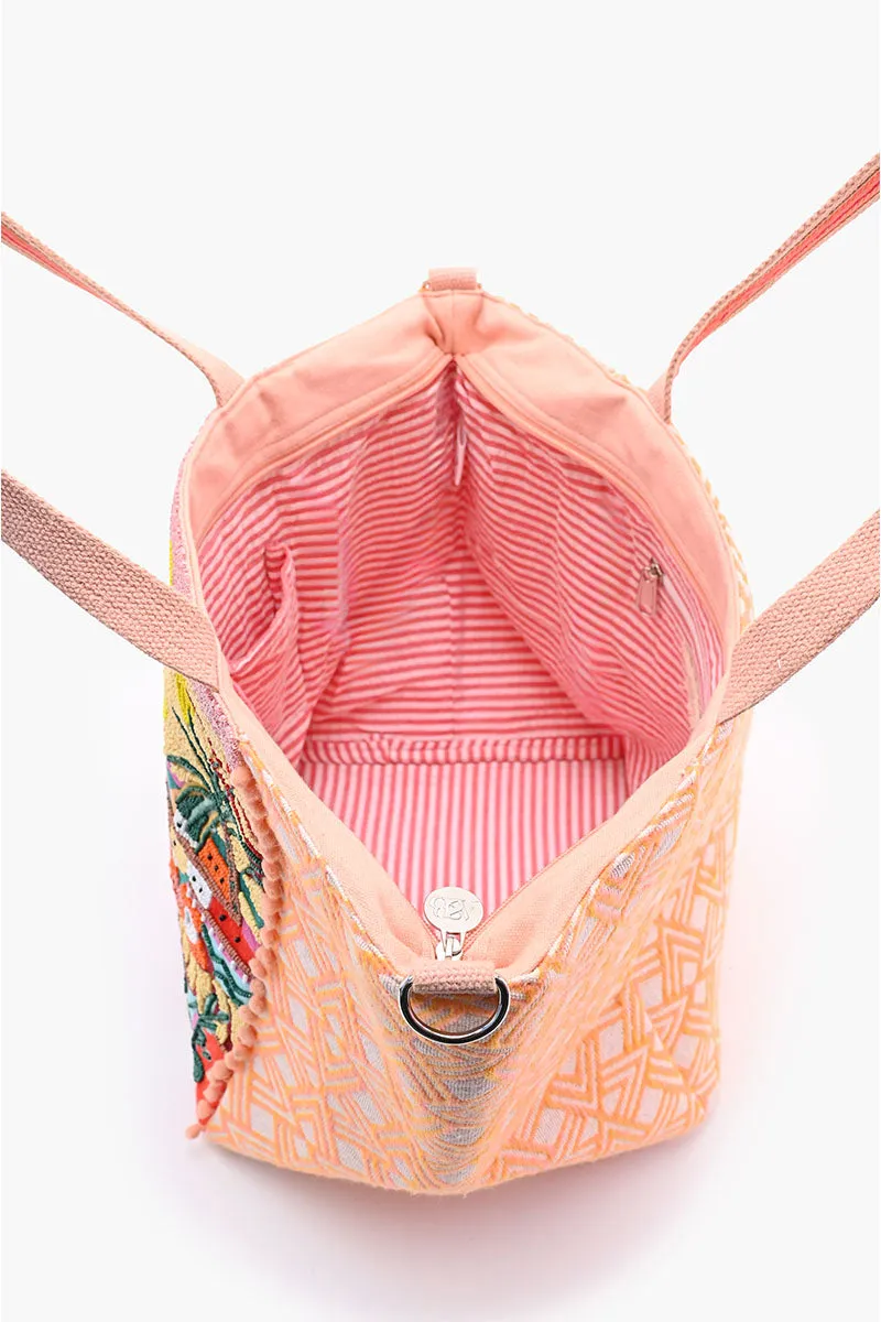 Orange Hot Air Balloon Embellished Tote sold by America & Beyond product image thumbnail 3