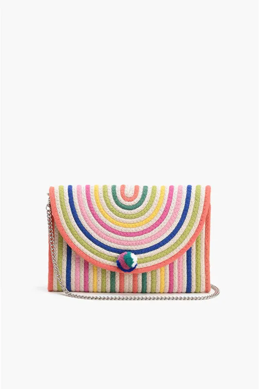Recycled Cotton Stripe Clutch-Natural Multi sold by America & Beyond