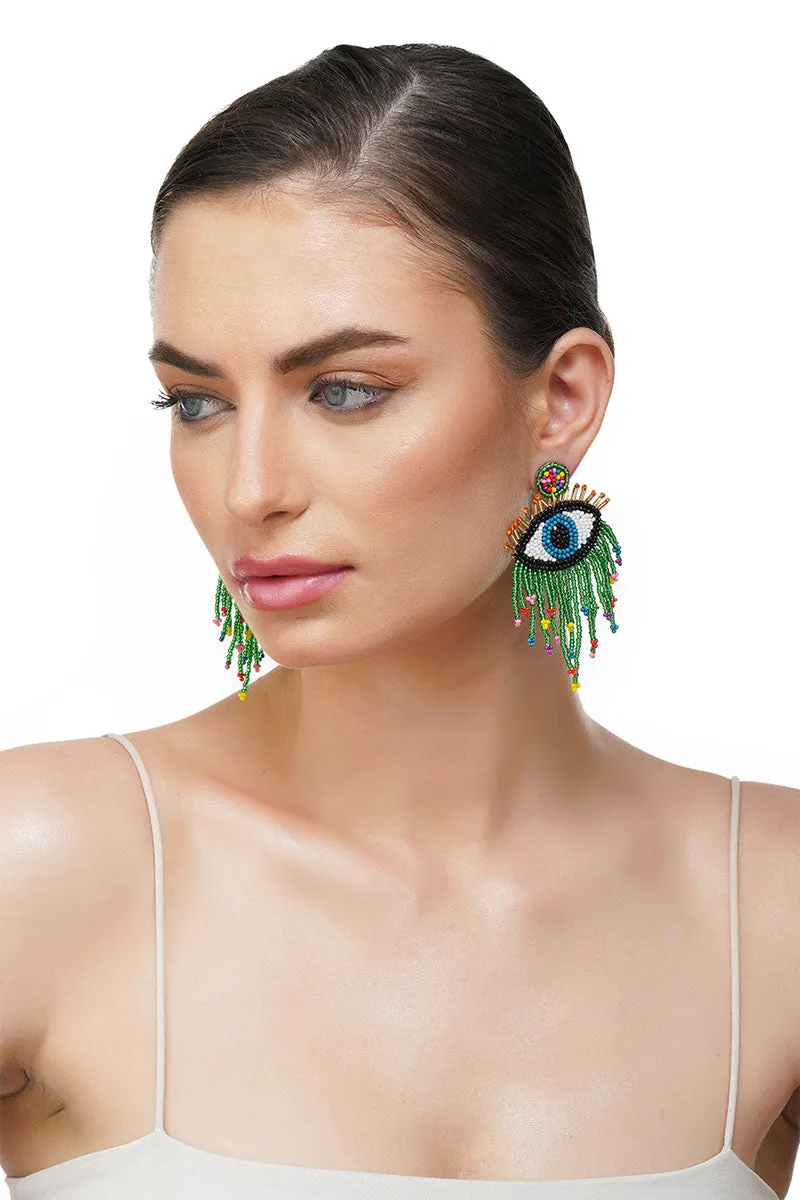 Evil Eye Good Luck Beaded Earrings sold by America & Beyond product image thumbnail 3