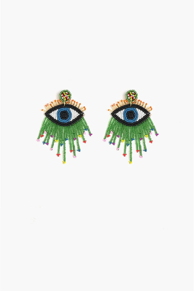 Evil Eye Good Luck Beaded Earrings sold by America & Beyond