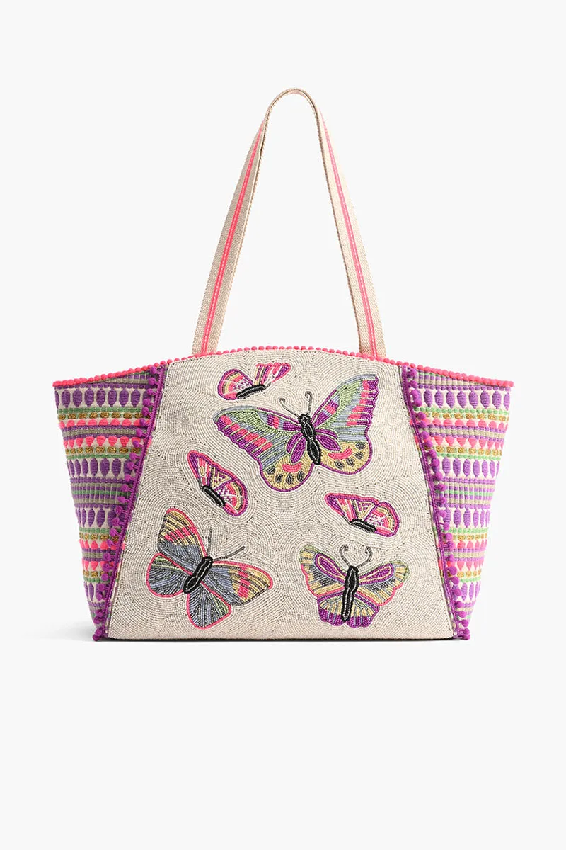 Rosebloom Butterfly Beaded Tote sold by America & Beyond