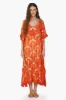 Sunset Palm Foil Tassel Kaftan sold by America & Beyond
