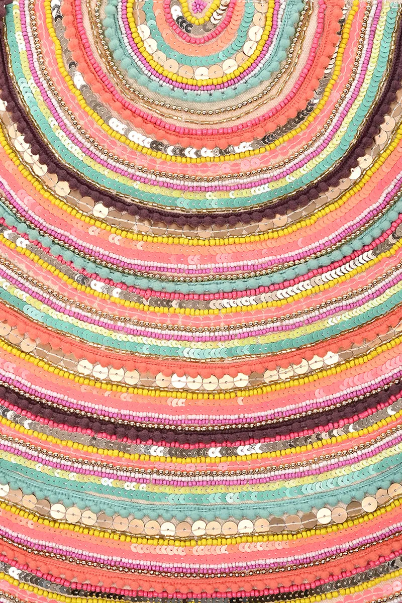 Vibrant Hand Embellished Rainbow Hand Beaded Tote sold by America & Beyond product image thumbnail 2