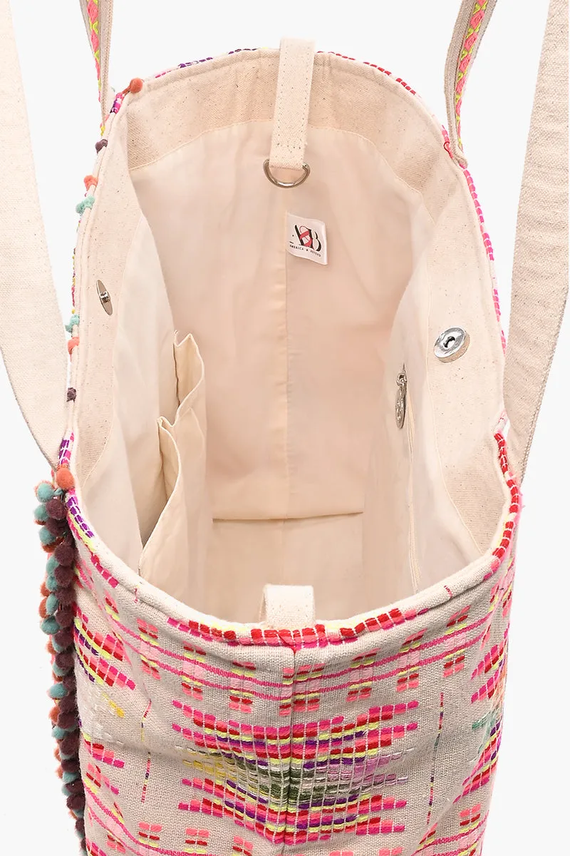 Vibrant Hand Embellished Rainbow Hand Beaded Tote sold by America & Beyond product image thumbnail 5