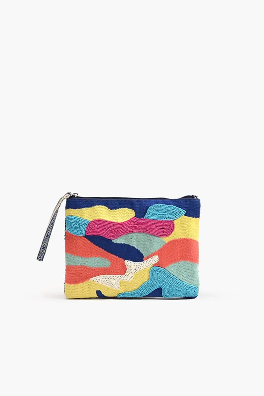 Cool Camo Embellished Top Zip Clutch sold by America & Beyond