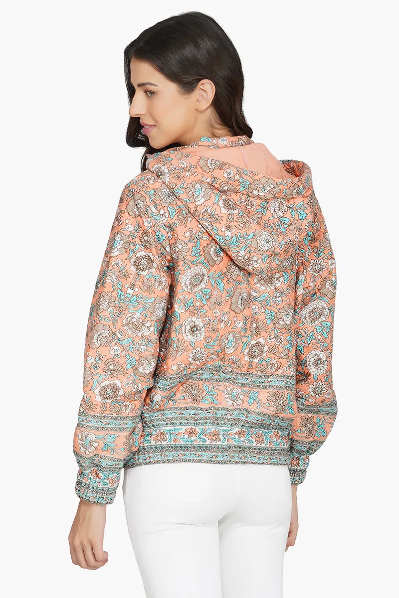 Georgia Peach Floral Bomber Jacket sold by America & Beyond product image thumbnail 5