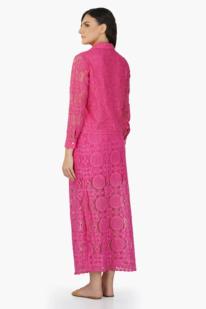 Brinda Crop Crochet Lace Shirt sold by America & Beyond product image thumbnail 5