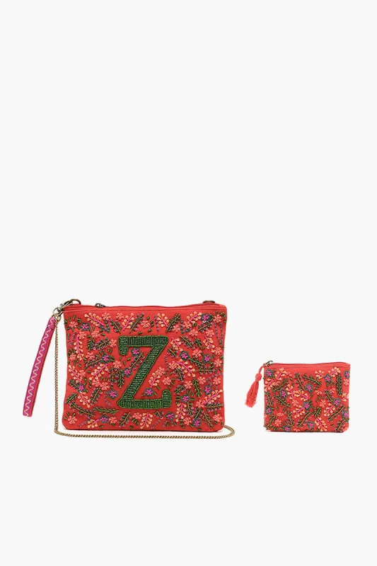 Z Initial Embellished Pouch with Coin Bag sold by America & Beyond