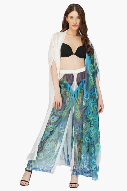 Peacock Chiffon Cover Up Pants sold by America & Beyond