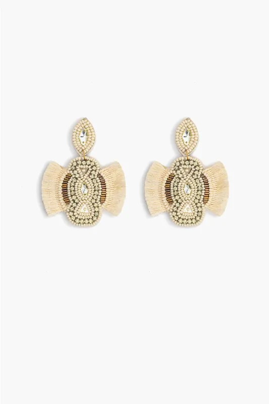 Egret Embellished Earrings sold by America & Beyond