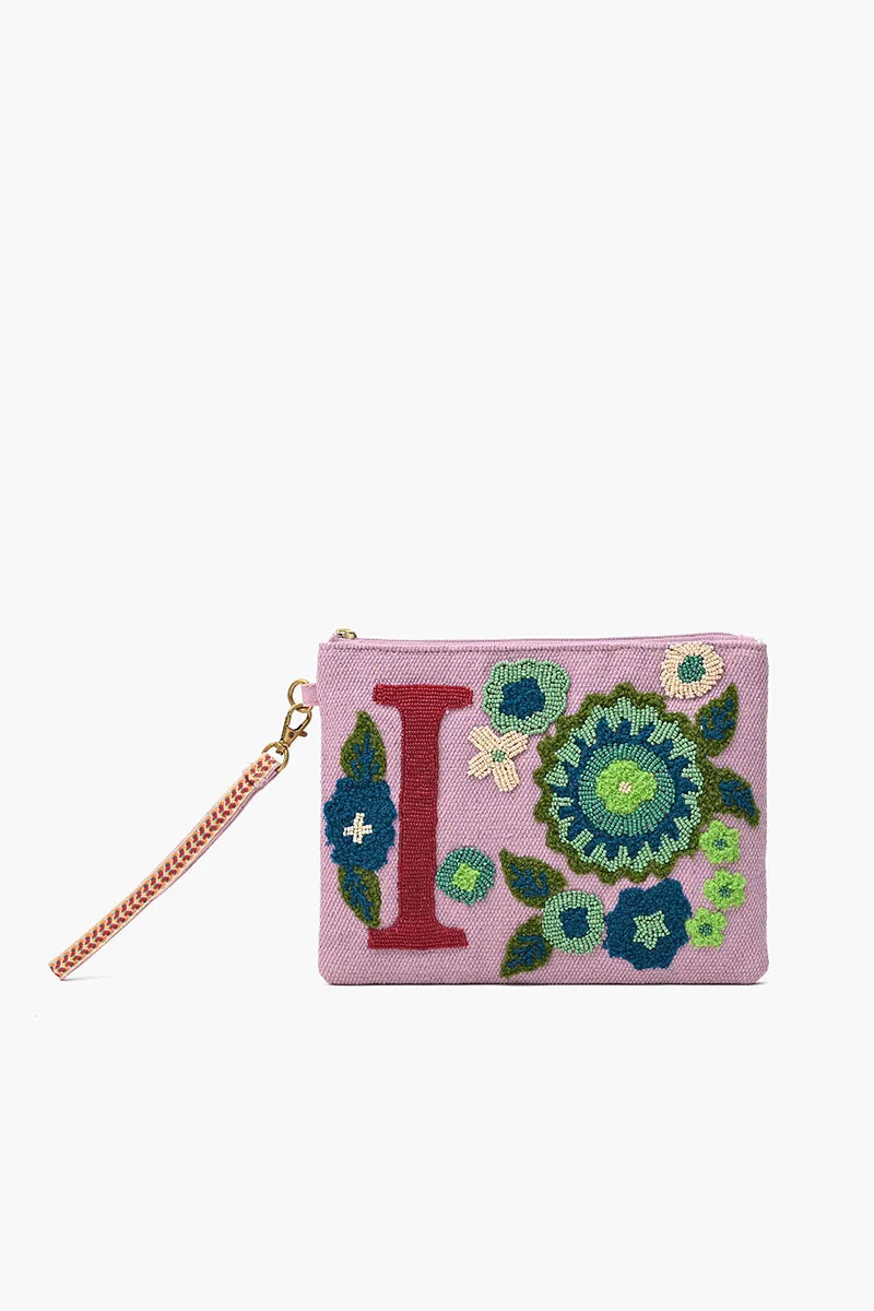 I Personalized Initial Embellished Wristlet Pouch sold by America & Beyond