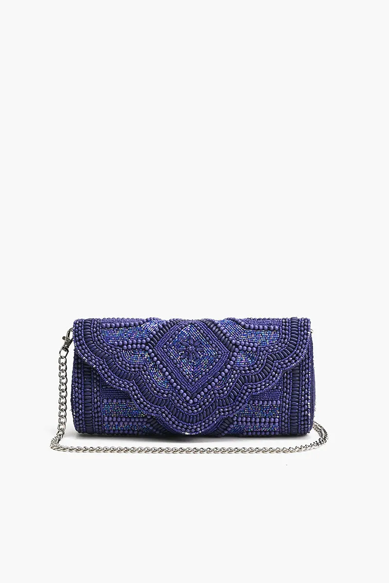 Midnight Sapphire Starlight Evening Clutch sold by America & Beyond