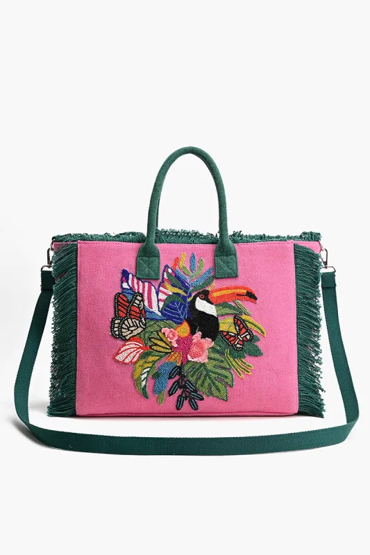 Pink Flutter Oasis Tote sold by America & Beyond
