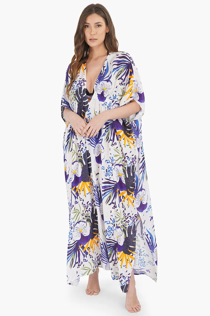 Tropical Twilight kaftan Cover Up sold by America & Beyond