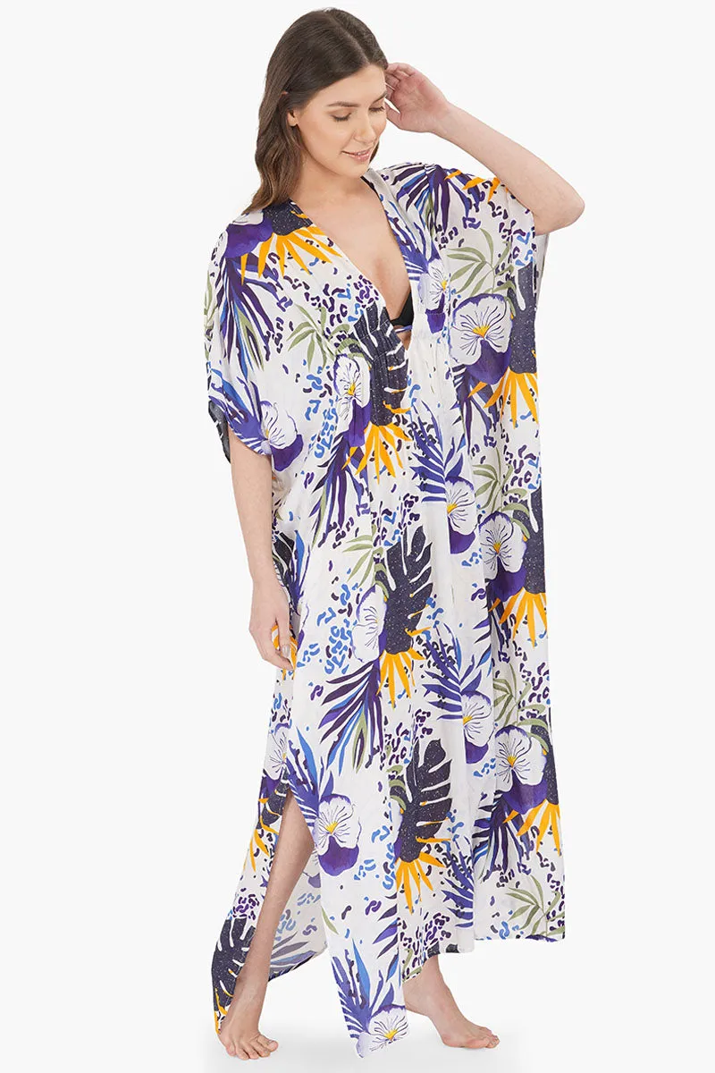 Tropical Twilight kaftan Cover Up sold by America & Beyond product image thumbnail 2