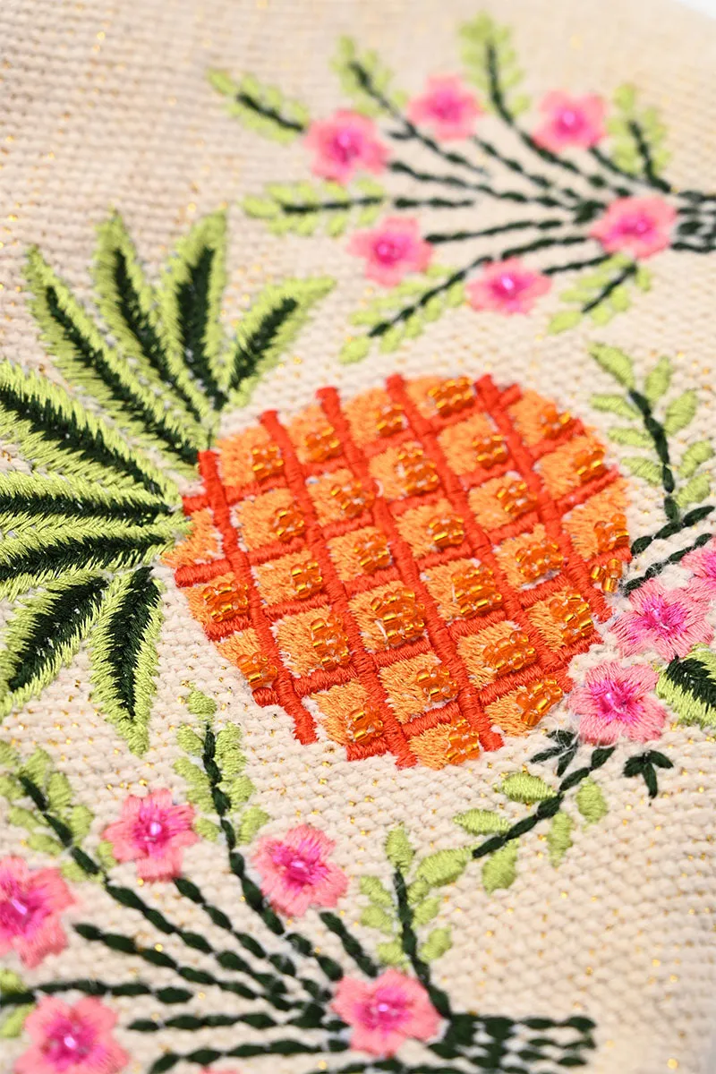 Pineapple Embellished Makeup Bag sold by America & Beyond product image thumbnail 2