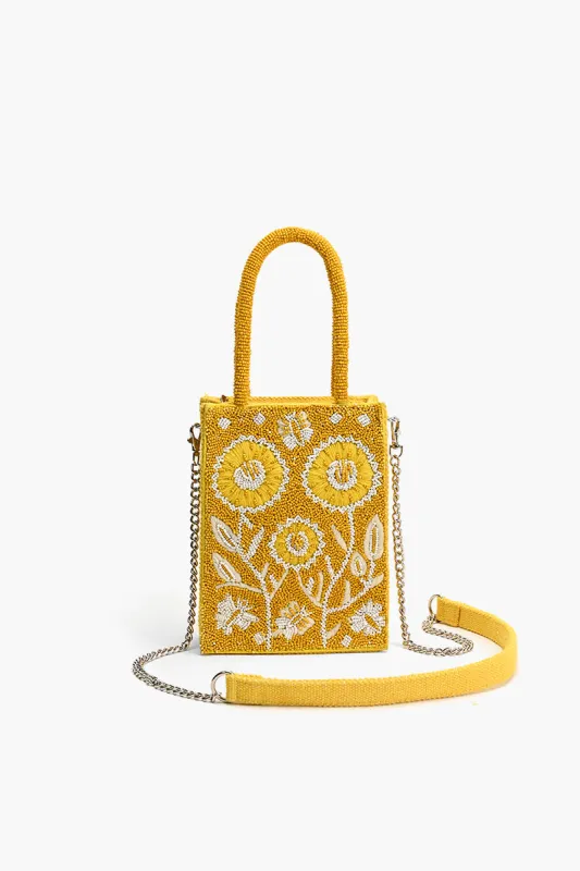 Lemon Blossom Beaded Mini Tote sold by America & Beyond
