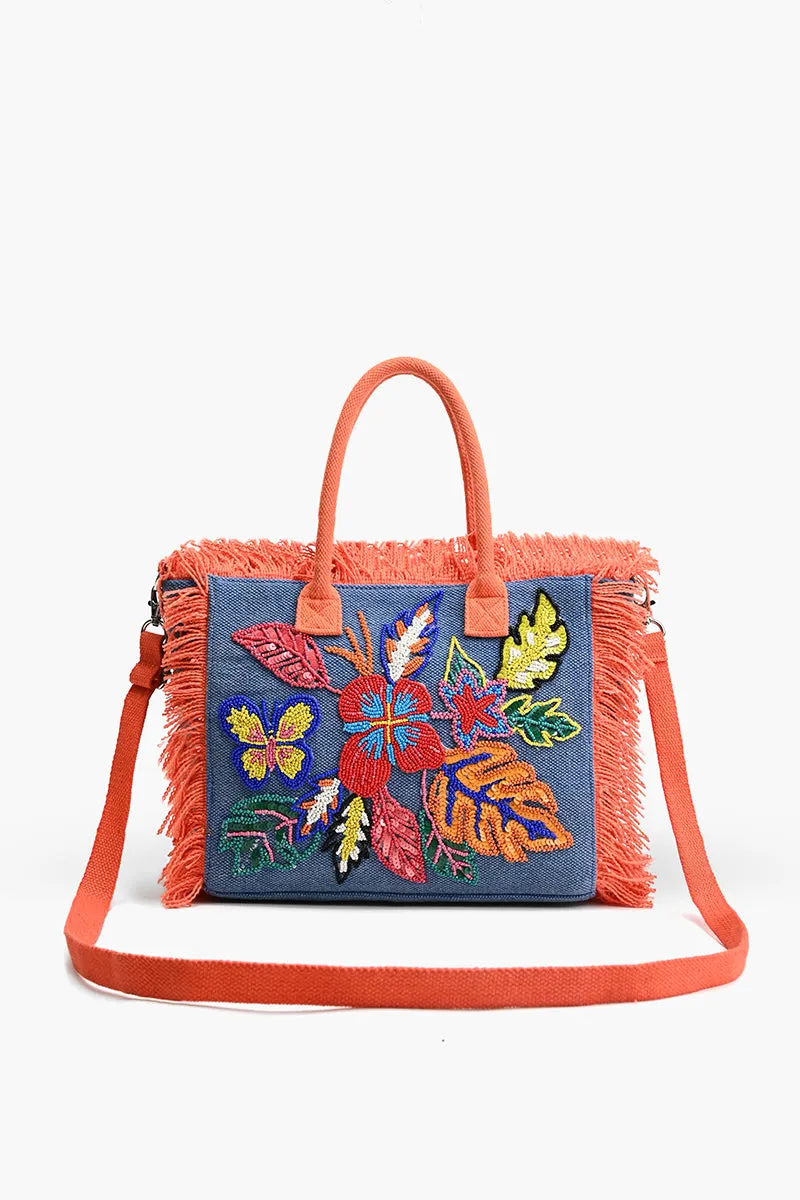 Rainbow Flutterby Foliage Mini Tote sold by America & Beyond