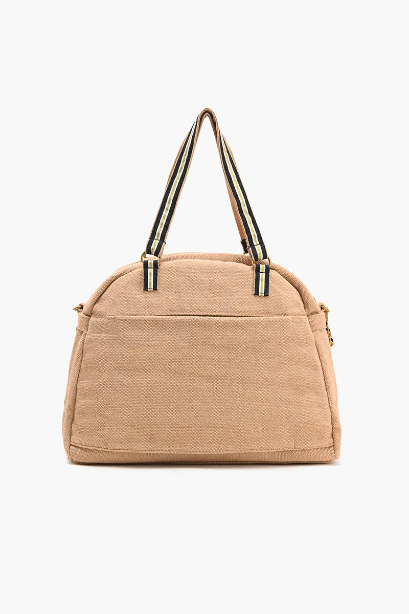 Glamorous Embellished Traveler with Crossbody-Floral Beige sold by America & Beyond product image thumbnail 5